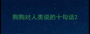 狗狗对人类说的十句话