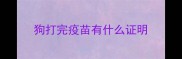 狗打完疫苗有什么证明