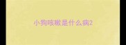 小狗咳嗽是什么病
