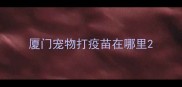 厦门宠物打疫苗在哪里