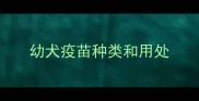 幼犬疫苗种类和用处