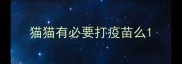 猫猫有必要打疫苗么