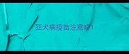 狂犬病疫苗注意啥