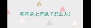 狗狗身上有虱子怎么办
