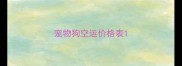 宠物狗空运价格表