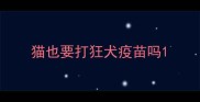 猫也要打狂犬疫苗吗
