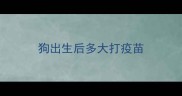 狗出生后多大打疫苗