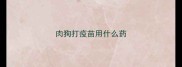 肉狗打疫苗用什么药