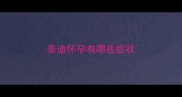 泰迪怀孕有哪些症状