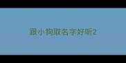 跟小狗取名字好听