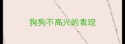 狗狗不高兴的表现