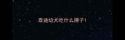 泰迪幼犬吃什么牌子