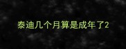 泰迪几个月算是成年了