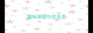 猫咪测试与你关系