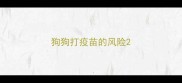 狗狗打疫苗的风险