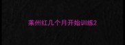 莱州红几个月开始训练