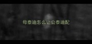 母泰迪怎么让公泰迪配