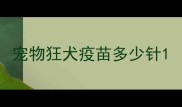 宠物狂犬疫苗多少针