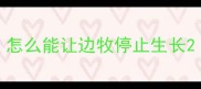 怎么能让边牧停止生长