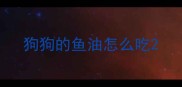 狗狗的鱼油怎么吃