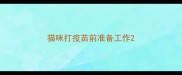 猫咪打疫苗前准备工作