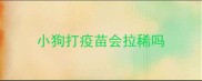 小狗打疫苗会拉稀吗