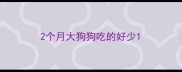 2个月大狗狗吃的好少