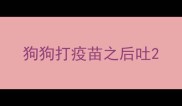 狗狗打疫苗之后吐