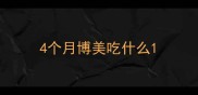 4个月博美吃什么