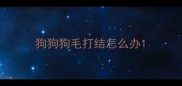 狗狗狗毛打结怎么办
