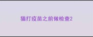 猫打疫苗之前做检查