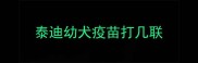 泰迪幼犬疫苗打几联