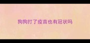 狗狗打了疫苗也有冠状吗