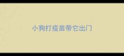 小狗打疫苗带它出门