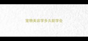 宠物美容学多久能学会