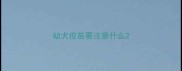 幼犬疫苗要注意什么