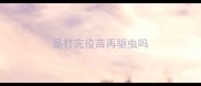 是打完疫苗再驱虫吗