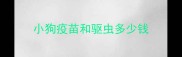 小狗疫苗和驱虫多少钱