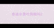 泰迪非要吃狗粮吗