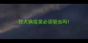 狂犬病疫苗必须驱虫吗