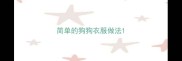 简单的狗狗衣服做法