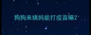 狗狗来姨妈能打疫苗嘛