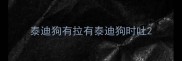 泰迪狗有拉有泰迪狗时吐