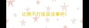 比熊不打疫苗没事吧