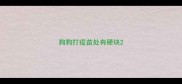 狗狗打疫苗处有硬块