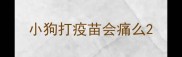 小狗打疫苗会痛么