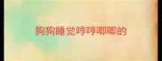 狗狗睡觉哼哼唧唧的