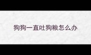 狗狗一直吐狗粮怎么办