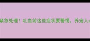 狗狗吐血水紧急处理吐血前这些症状要警惕养宠人必看养宠指南