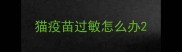 猫疫苗过敏怎么办
